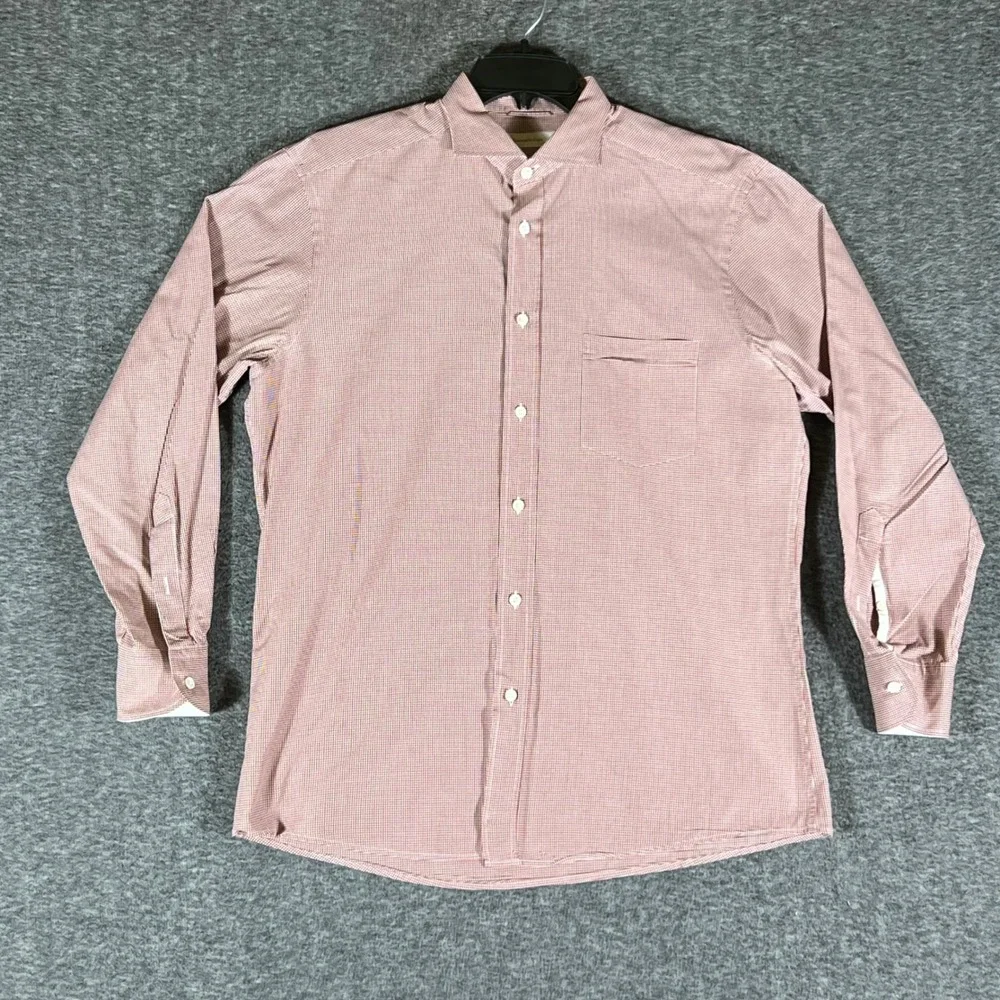 Ermenegildo Zegna Men's‎ Red Gingham Dress Shirt Size L